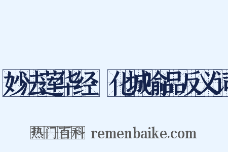 妙法莲华经·化城喻品反义词是什么意思的图片